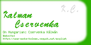 kalman cservenka business card